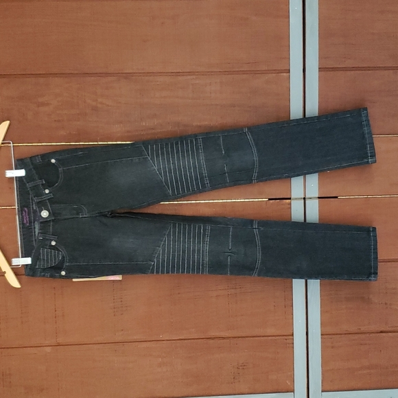 Rubee Jeans Moto Style Straight Leg - Picture 3 of 9